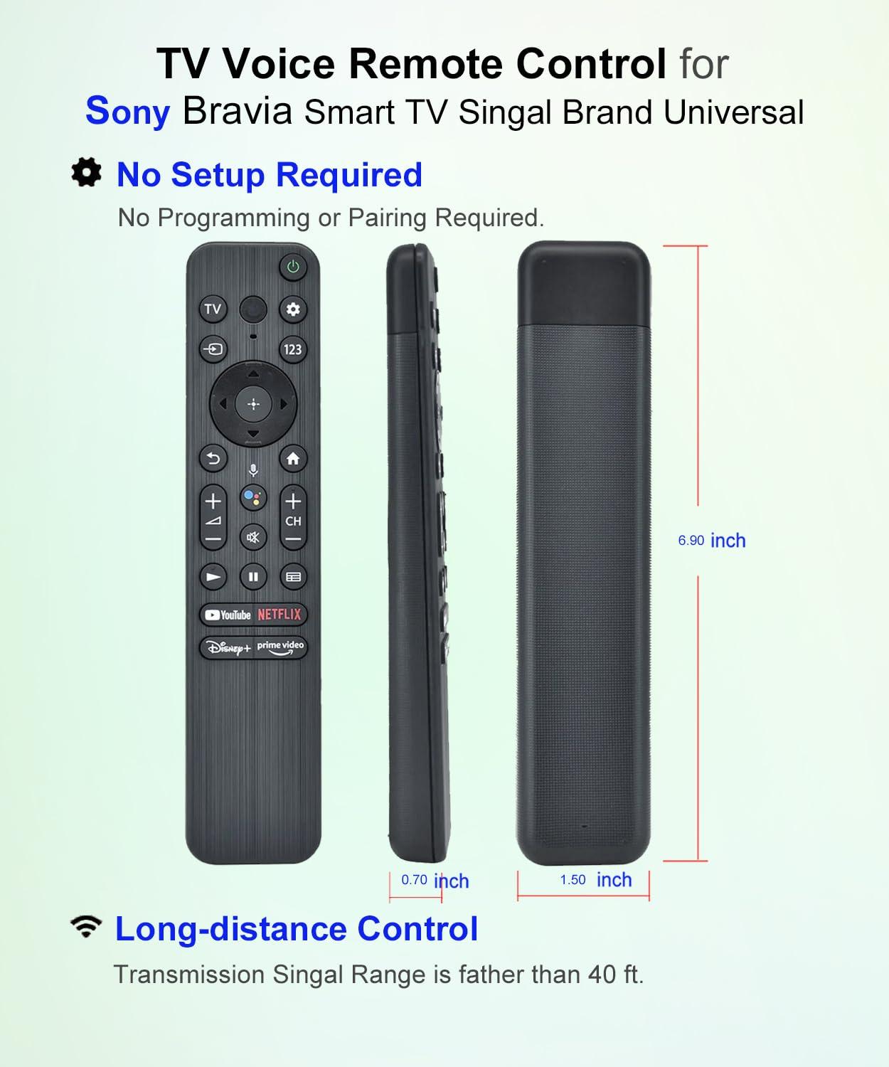 JISOWA JISOWA Replacement Voice Remote Control Universal for Sony Bravia Smart TV All 4K 8K XR KD A75K A80K A80CK A83K A84K A90K A95K X72K X73K X80K X81K X82K X85K X85TK X89K X90K X94K X95K Z9K Series Models