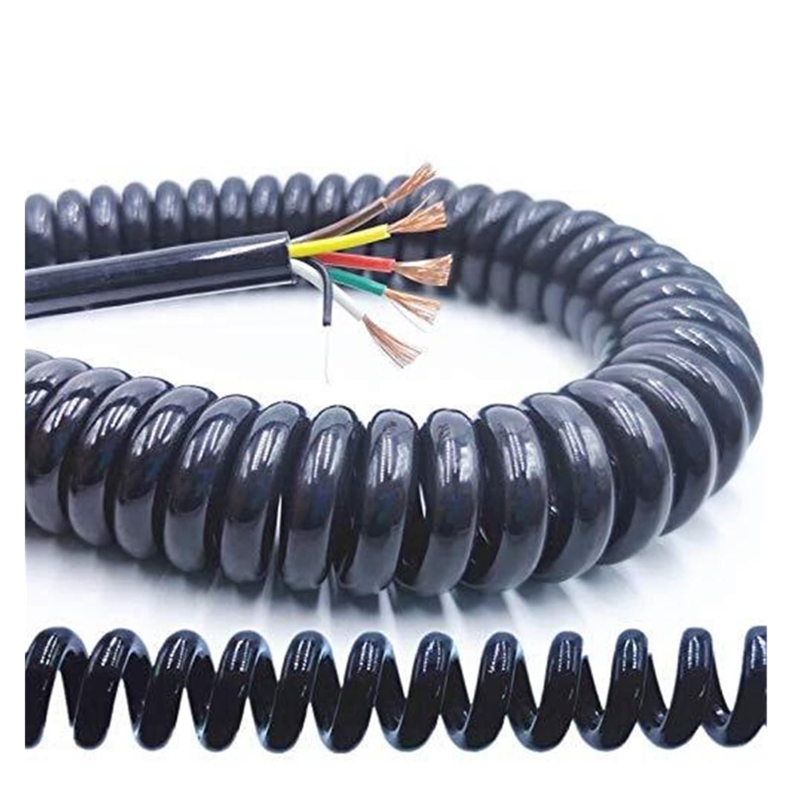 QiANGRENSD Electrical wire Spring Telescopic Spiral Cable Spring Spiral Cable 4 Core Spring Telescopic Stretchable Extension Wire Wire Spiral Cable 24AWG0.2mm /20AWG0.5mm /17AWG1.0mm /14AWG2.0mm(2.5 Meters,24AWG