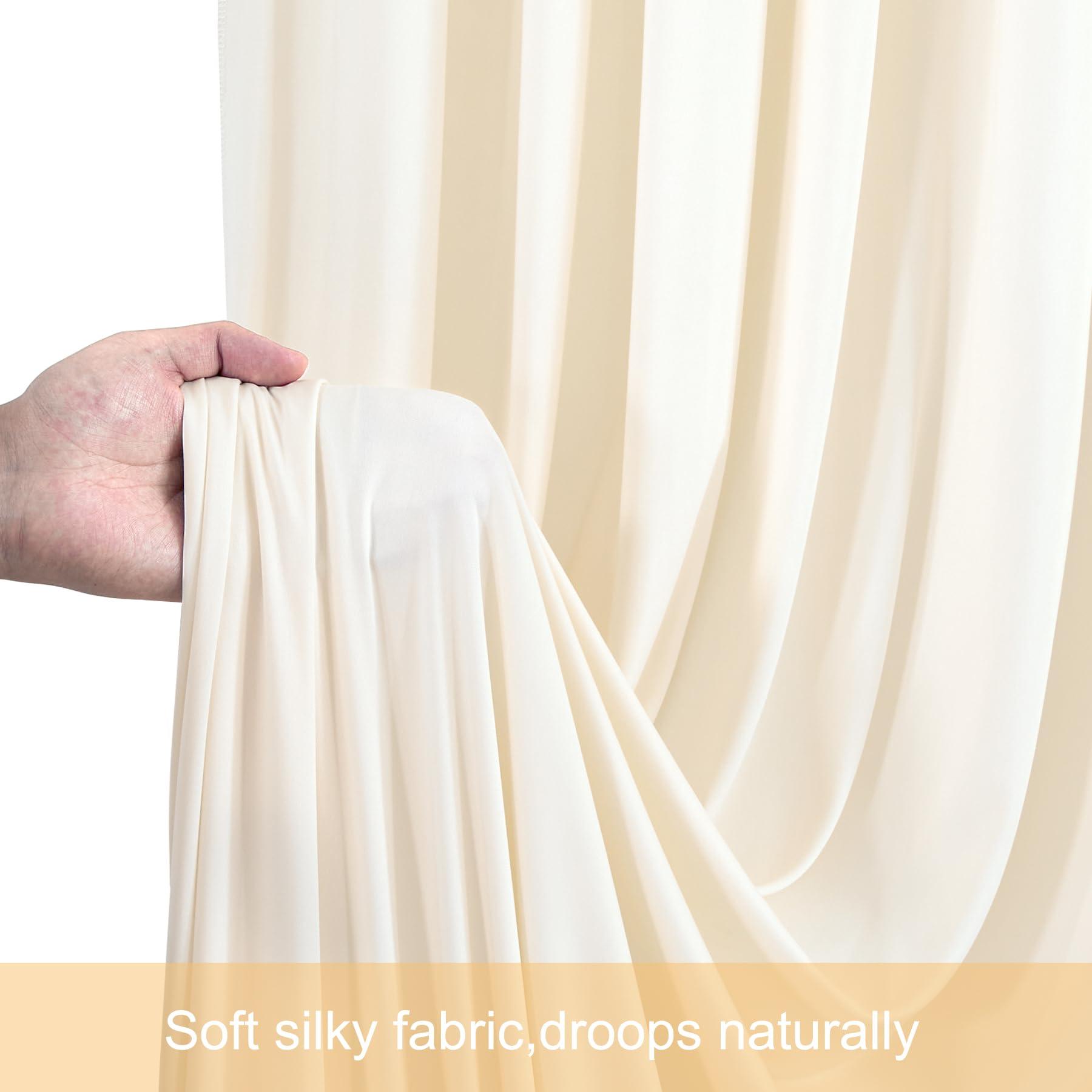 Tao-Ge 20ft x 15ft Champagne Wrinkle Free Backdrop Curtains for Wedding Party Backdrops Curtain Drapes Fabric Decorations Photo Back Drop Cloth for Baby Shower Photography Stage Reception
