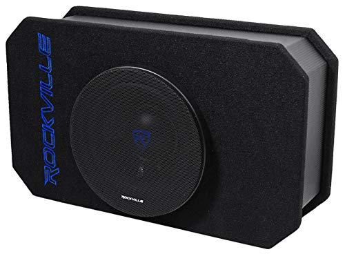Rockville Rockville RMW8A, 8\" 800W Powered Truck Subwoofer, Class D Amp, Slim Ported Enclosure, Includes Remote Bass Knob, Perfect for Deep Bass in Compact Spaces