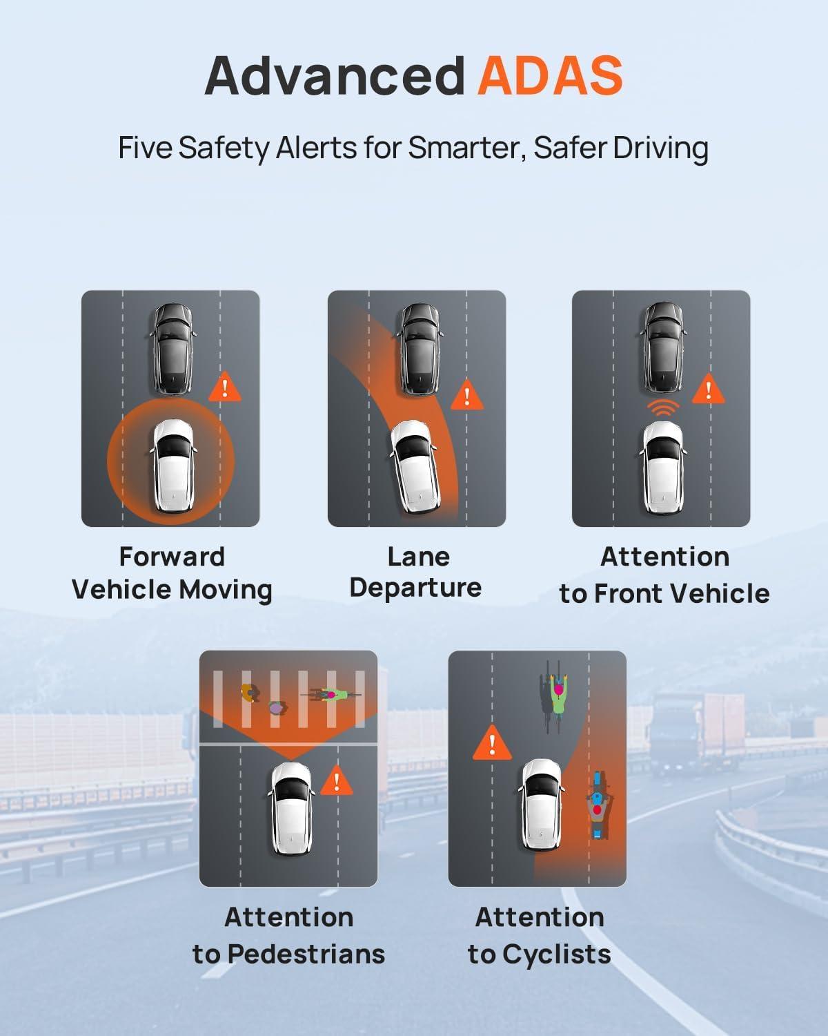 70mai 70mai A810 4K Dash Cam Front and Rear, Dual Dash Camera for Cars with Starvis 2 HDR Night Vision, ADAS, Built in GPS&WiFi, 4G Support, 24/7 Parking Mode, AI Motion Detection, Time-Lapse, APP Reminder