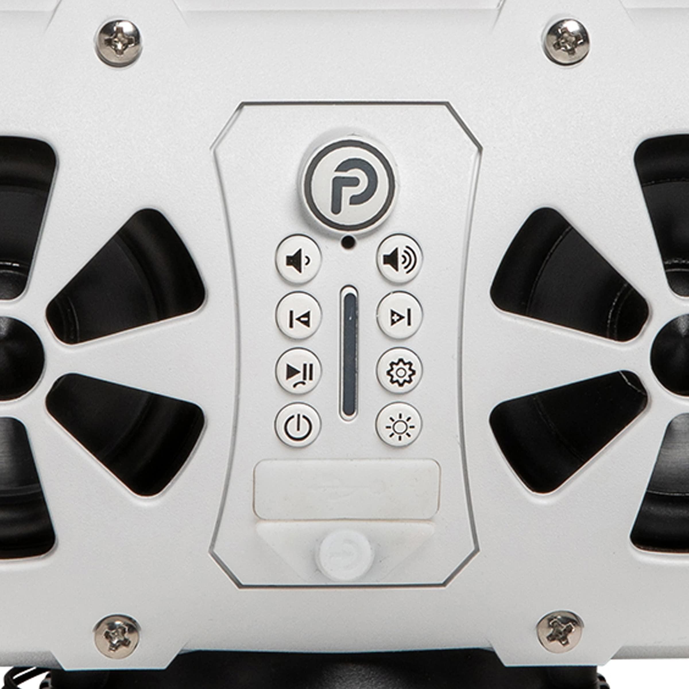 Bazooka Bazooka Party Bar MINI | Portable Bluetooth IP66 Waterproof Speaker | RGB Lights | Party Button Pairing | Up to 70 HRS Battery Life | 6 Marine Grade Speakers | White