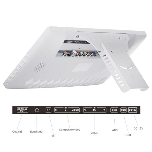 SYLVOX SYLVOX 15.6" Flip-Down TV for Under Cabinet, 12-Volt Small TV with 90-Degree Rotation, Digital Noise Reduction, and Storage Design for Kitchen, Bedroom, RV, and Yacht