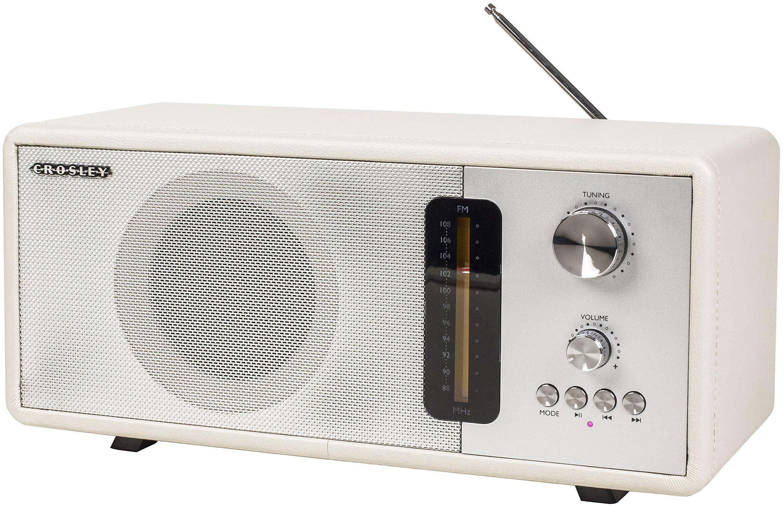 Crosley Crosley CR3037A-WS Harmony Modern Bluetooth FM Tabletop Radio, White Sand