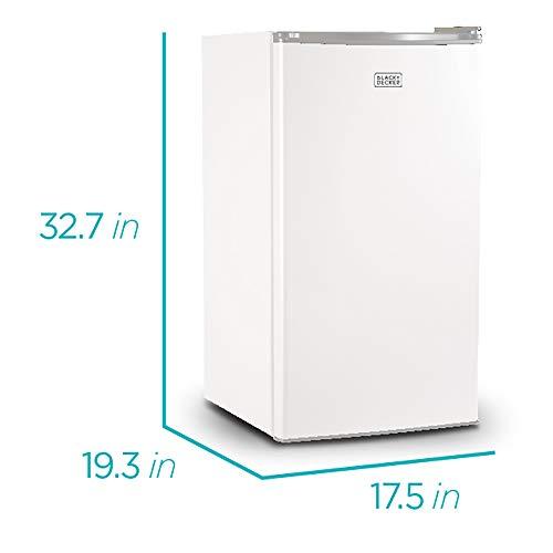 BLACK+DECKER BLACK+DECKER BCRK32W Compact Refrigerator Energy Star Single Door Mini Fridge with Freezer, 3.2 Cubic Ft., White