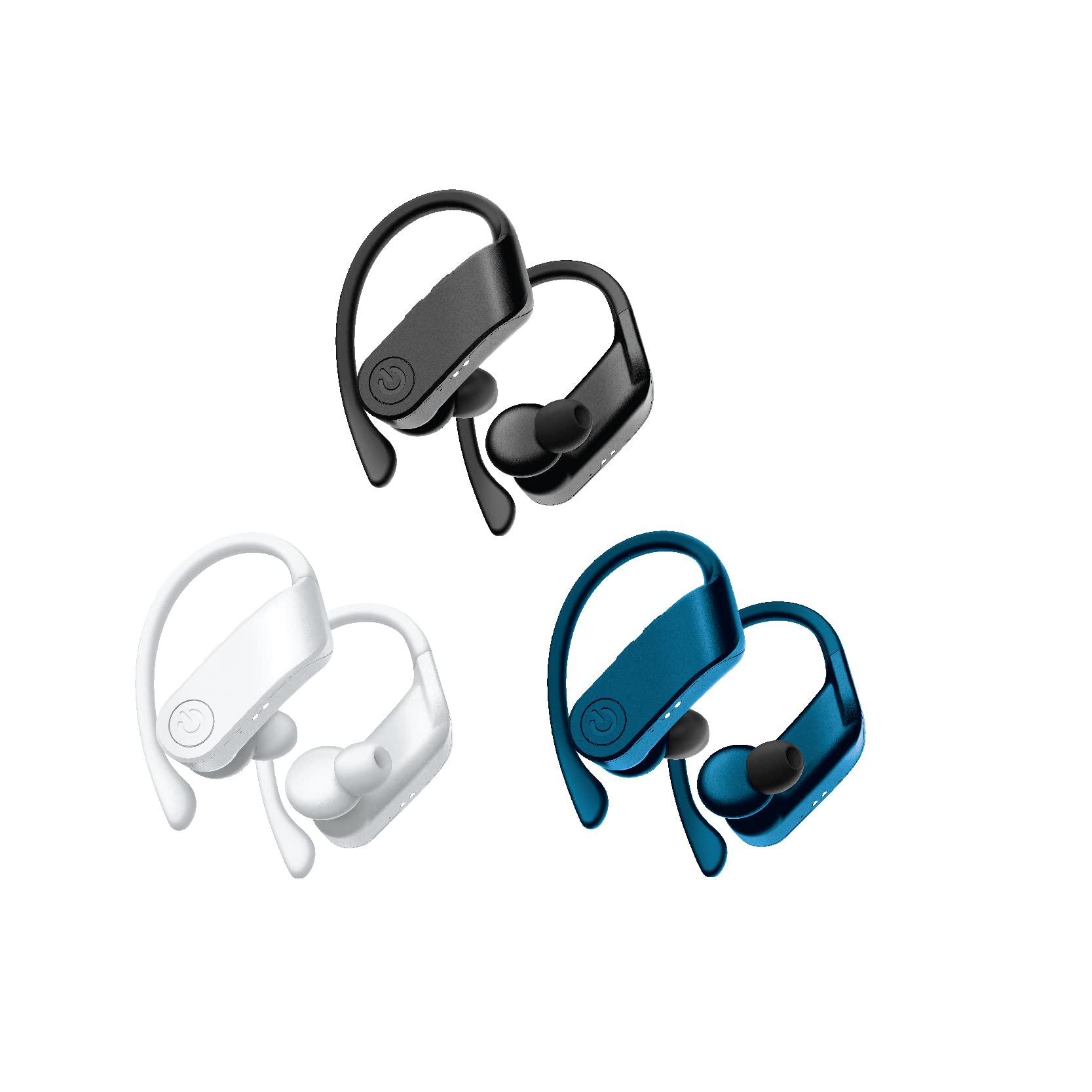 Coby COBY True Wireless Sport Earbuds 15 Hours, Charging Case, Playback Controls, Siri and Google Assistant, Auto Bluetooth 5.3 Pairing, for Gym, Running, Workout - Works with iPhone, Android, iPad (White)