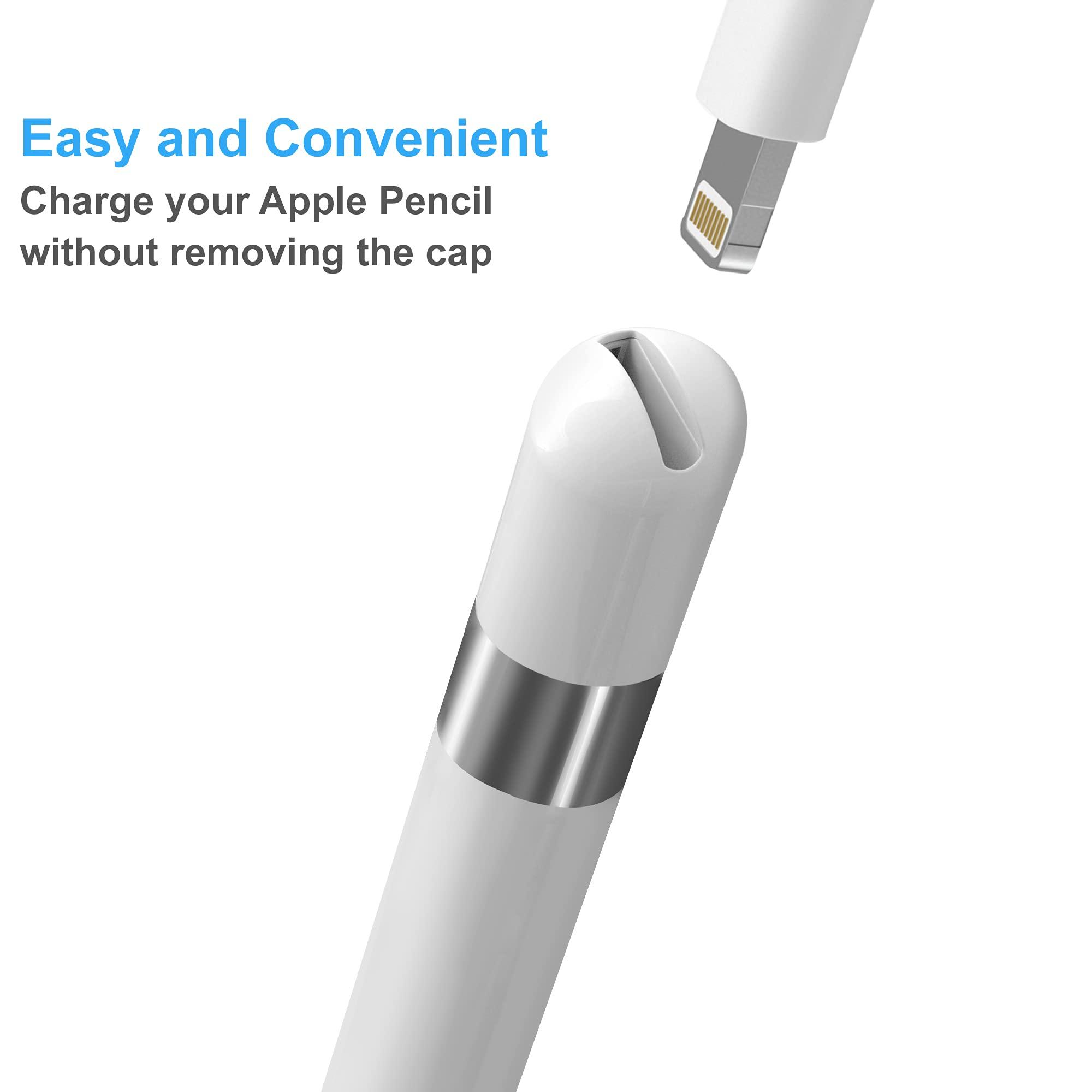 TechMatte TechMatte Non-Magnetic 2-in-1 Cap Charging Adapter Compatible with Apple Pencil 1st Generation, Female to Female Charger Connector Cap (2-Pack)