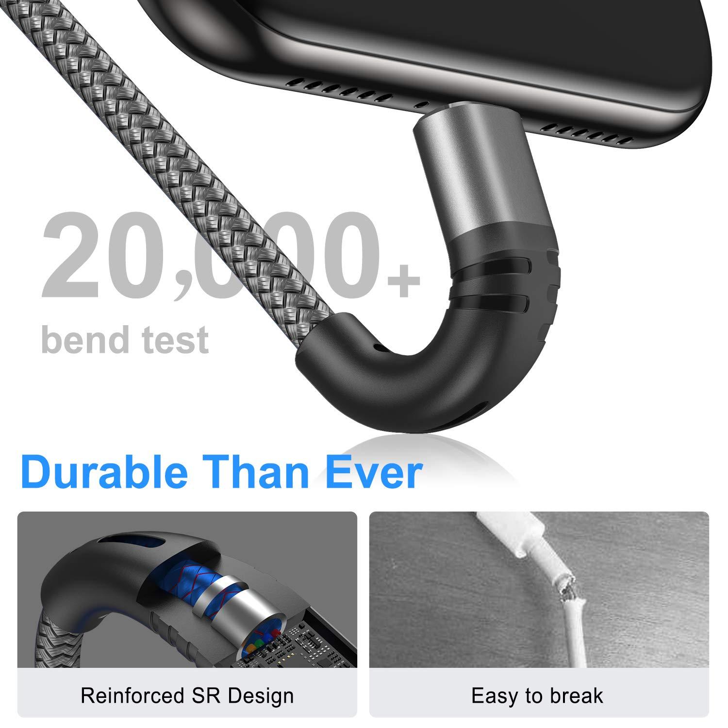 SMALLElectric Micro USB Cable 10ft Android Phone Charger 2-Pack Extra Long Nylon Braided Fast Durable Charging Cord for Samsung Galaxy S7 S6 Edge J7 S5,Note 5 4,LG,HTC,Sony,Xbox One, PS4,Kindle,MP3,Tablet(Gray)