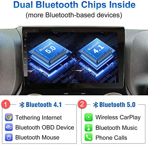 IYING IYING 10 Inch Car Stereo Radio Wireless CarPlay Android Auto 4GB+64GB 8-Core 1280x720 Touch Screen Android 10 for Jeep Wrangler 2011-2014 AM/FM WiFi Bluetooth GPS Navigation in-Dash Car Multimedia