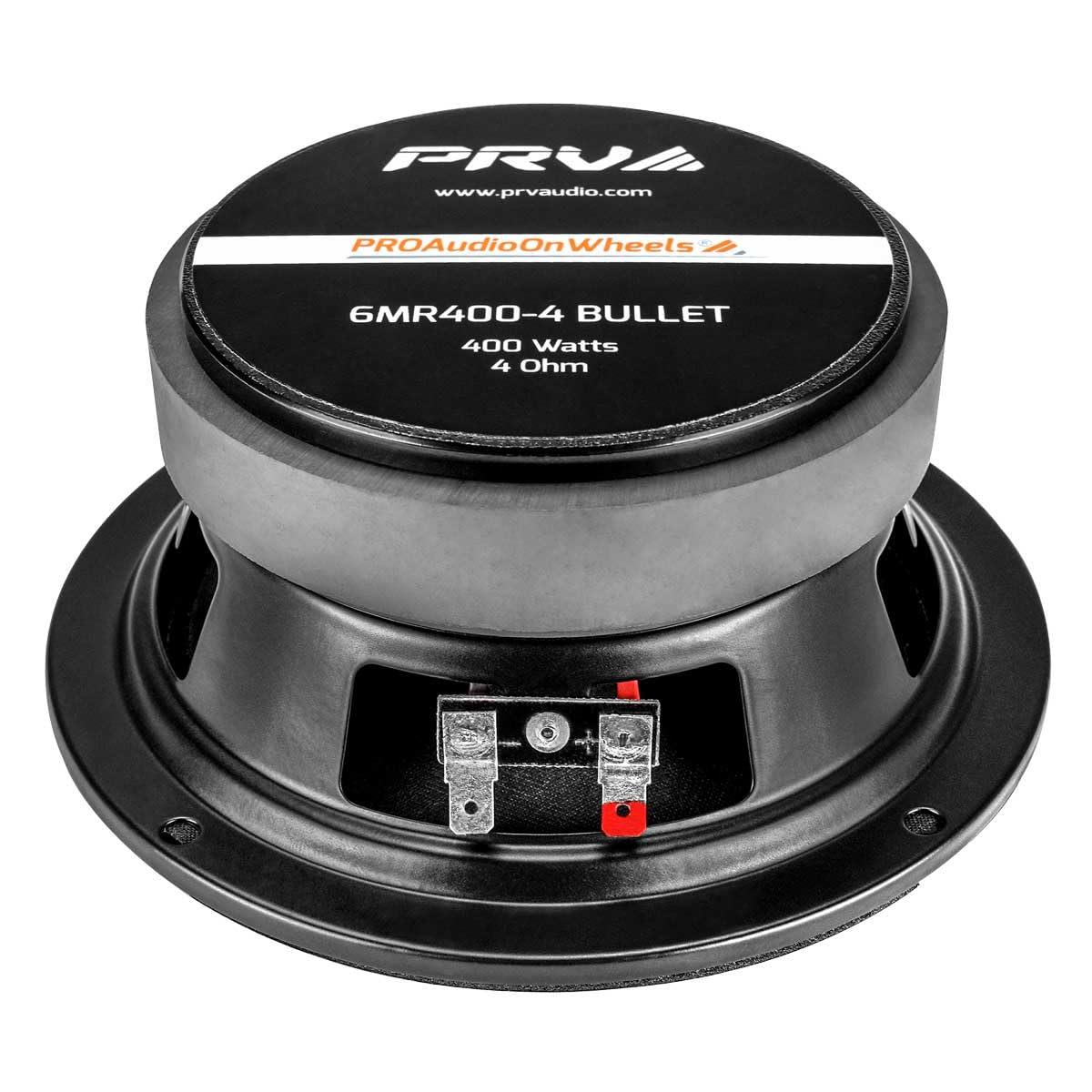 PRV AUDIO PRV AUDIO 6.5 Inch Midrange Bullet Speaker Pair 6MR400-4 Bullet, 4 Ohm 400 Watts High Performance Car Audio Loudspeaker High Output Sound (2 Speakers)