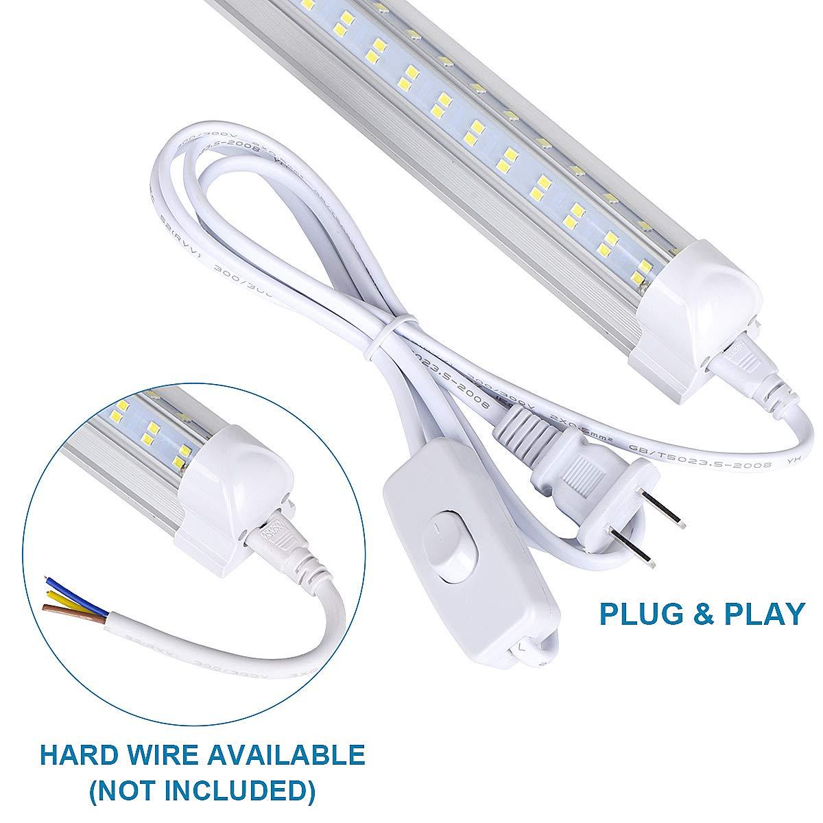 FTUBET 20 Pack 8FT LED Shop Light Fixture, 144W 15500LM 6000K Cool White,High Output Linkable Tube Light, 4 Rows V Shape T8 8 Foot LED Shop Lights for Garage, Warehouse