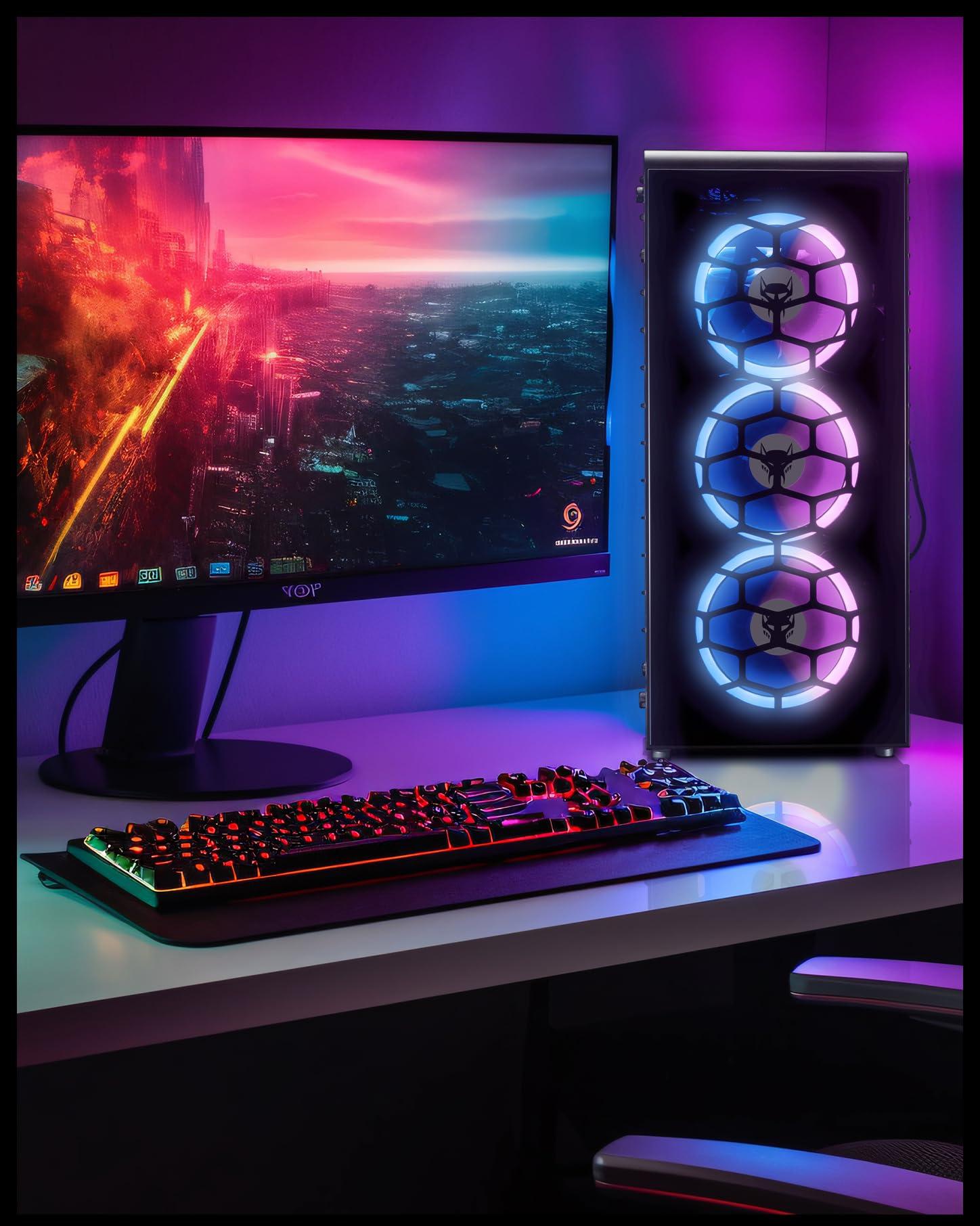 BEASTCOM BEASTCOM Q3 Essential Gaming PC, AMD Ryzen 5 6X 4.20GHz 12 Threads, 4K Vega Radeon Graphics, 16GB RAM, 1TB SSD, HDMI, WiFi, Windows 11 Pro