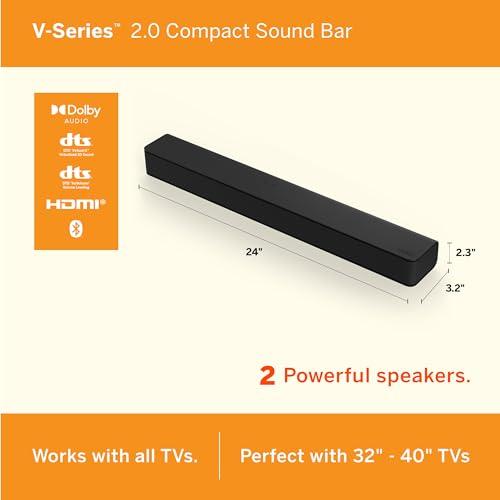 VIZIO VIZIO V-Series 2.0 Compact Sound Bar with Dolby Audio, DTS:X, Bluetooth V20x-J8