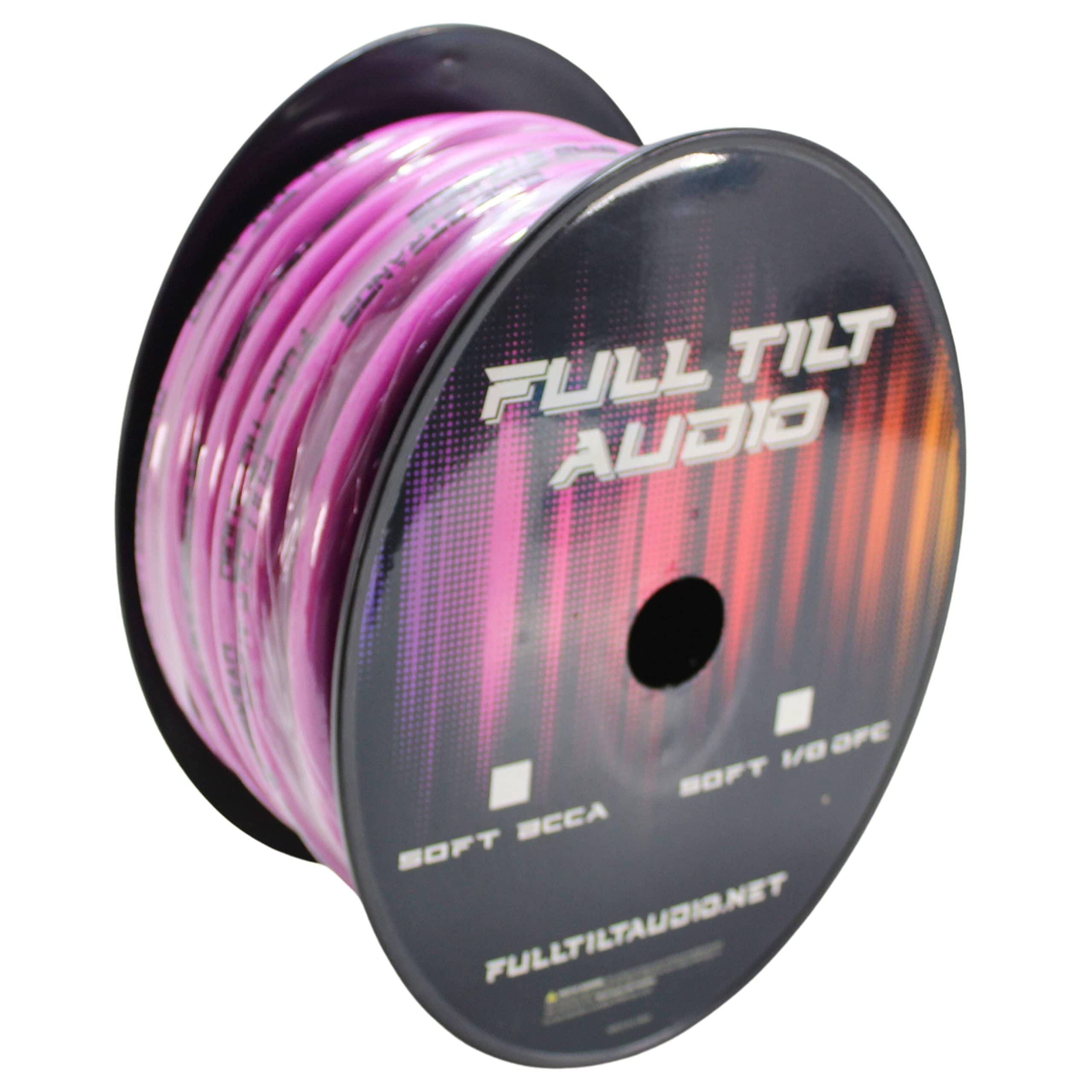 Full Tilt Audio Full Tilt Audio 1/0 Gauge Tinned Oxygen Free Copper Power/Ground Wire Pink Lot (5 Foot Coil)