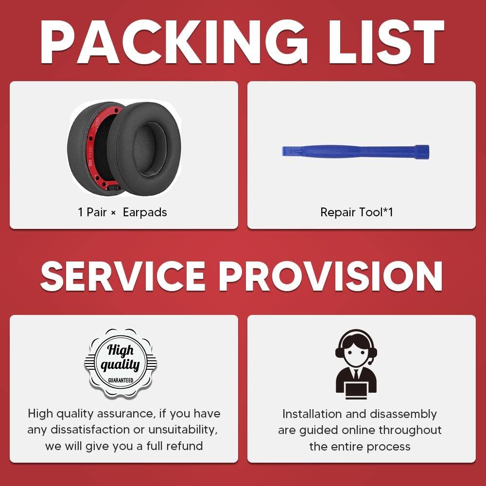 BUTIAO Beats Studio 3 Ear Pads, BUTIAO Replacement Protein Leather Earpads Memory Foam Ear Cushion Cups Repair Parts for Beats Studio 3 Studio 2 Wireless Wired Headphones by Dr.Dre (ShadowGray)