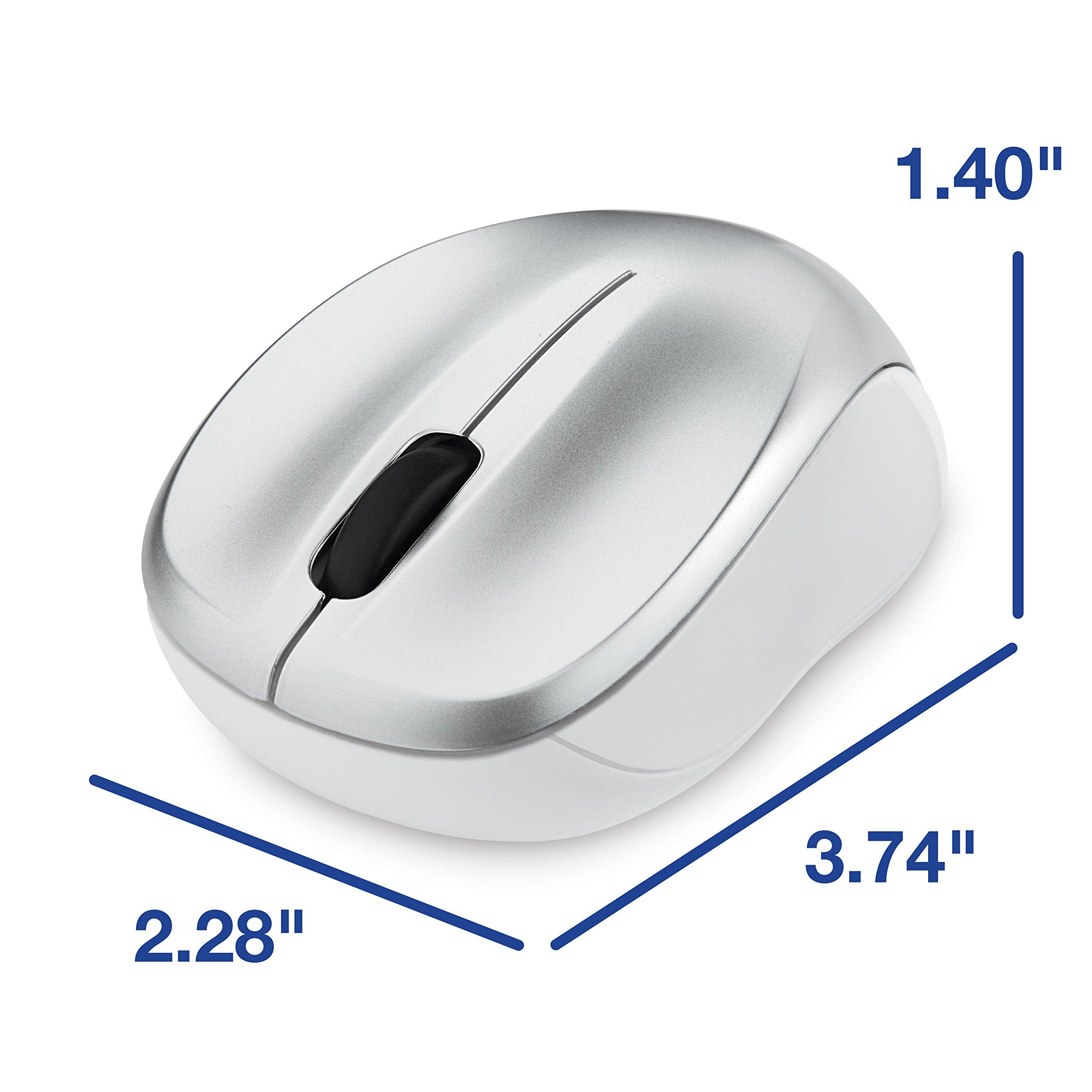 Verbatim Verbatim 2.4G Wireless LED Silent Mouse - Noiseless and Silent Click Computer Mouse with Nano Receiver for Mac and PC - Silver