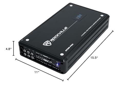 Rockville Rockville (4) RV69.4A 6x9 4-Way Car Speakers 1000 Watts/220w RMS CEA Rated Bundle with (1) ATOM P20 Marine/ATV/Car Bluetooth Amplifier, (1) RWK42 Installation Wire Kit (6 Items)