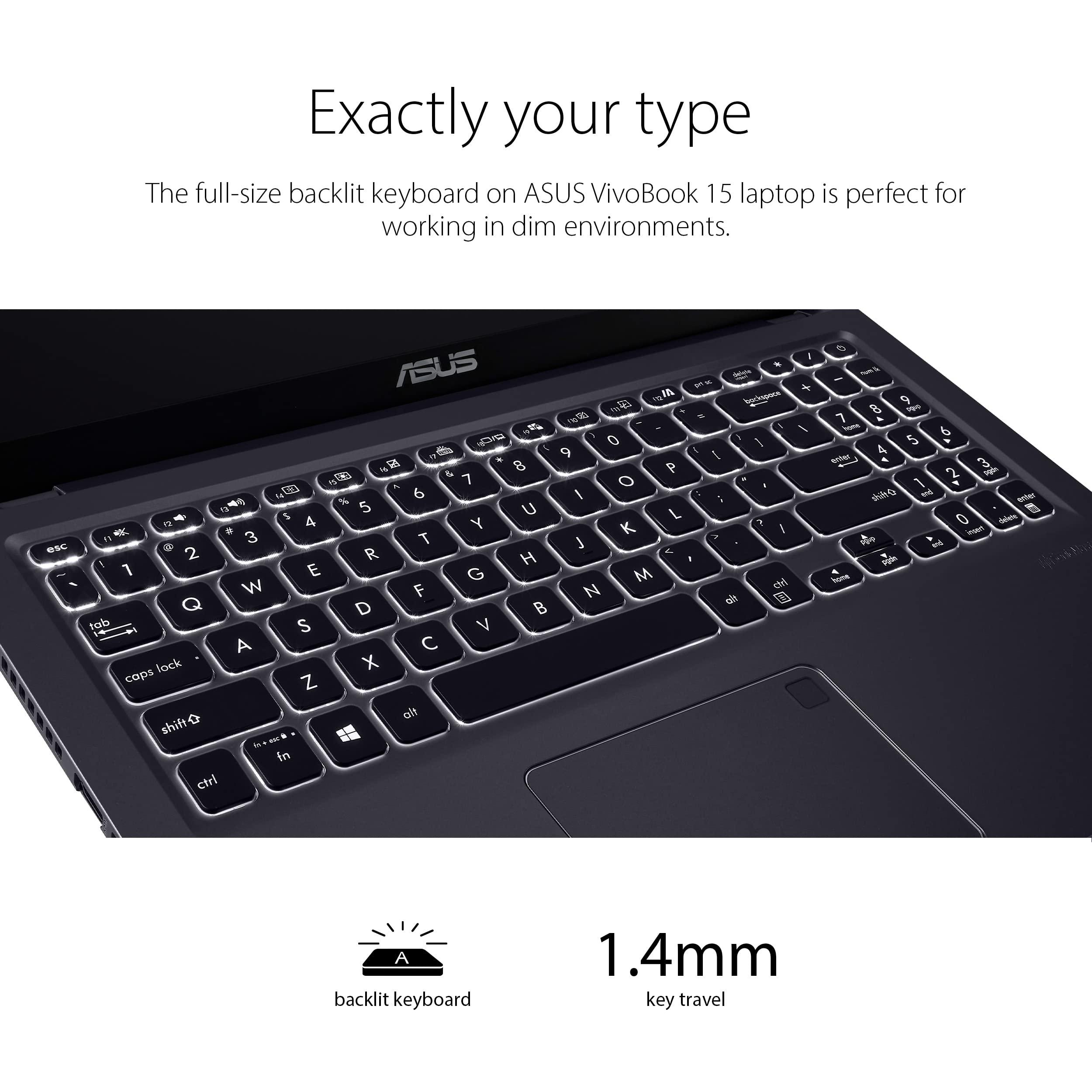 ASUS ASUS VivoBook 15 F515 Laptop, 15.6" FHD Display, Intel i3-1115G4 CPU, 8GB DDR4 RAM, 512GB SSD, Windows 11 Home in S Mode, Slate Grey, F515EA-AH34