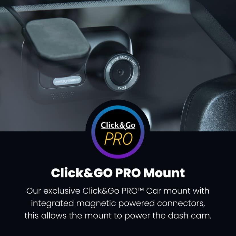 NEXT BASE Nextbase Dash Cam Click&Go PRO Powered Mount with 3M Adhesive & Suction Fitting