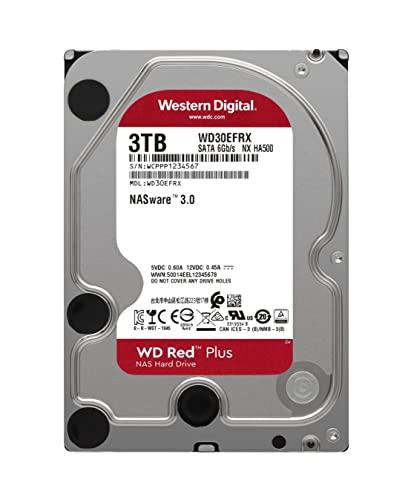 Western Digital Western Digital 3TB WD Red Plus NAS Internal Hard Drive HDD - 5400 RPM, SATA 6 Gb/s, CMR, 64 MB Cache, 3.5" - WD30EFRX