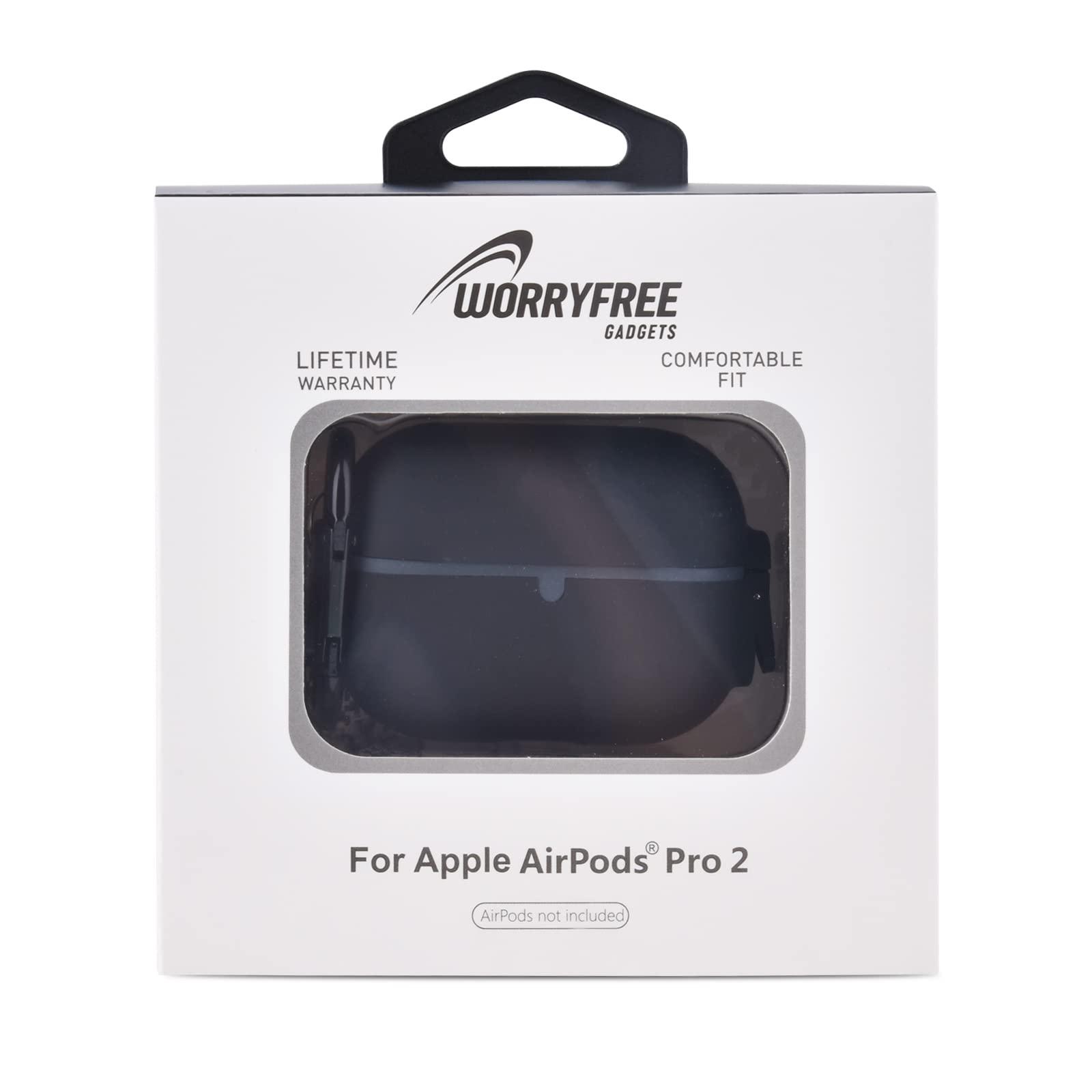 WorryFree Gadgets Worryfree Gadgets Case Compatible with AirPod Pro 2 Protective Cover with Keychain (503-Black)