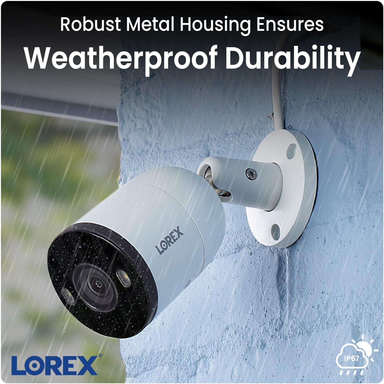 Lorex Lorex Indoor/Outdoor 4K IP Security Camera - Add-On Metal Bullet Camera for Wired Surveillance System - Smart Motion Detection, 2-Way Talk, and Color Night Vision [Requires Recorder]