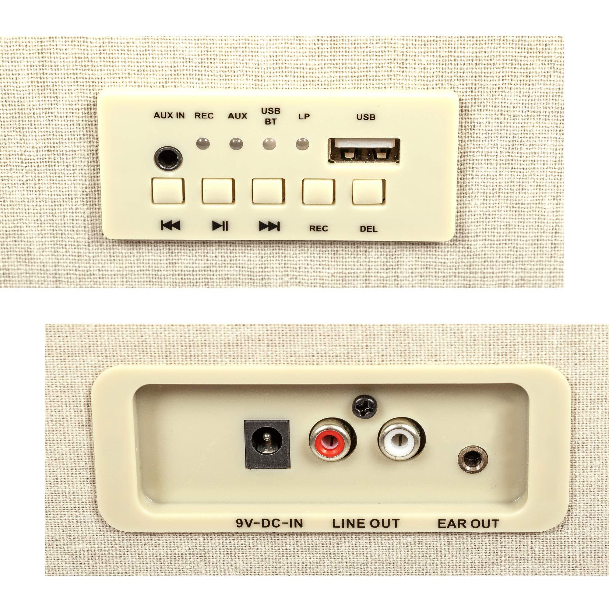 GPO GPO Bermuda Classic Turntable USB with Removable Legs (Grey Cream)