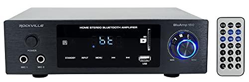 Rockville Rockville BLUAMP 150 Amplifier/Bluetooth Bundle with (2) Rockville RockShelf 64B Speakers, Rockville BLUE 14G50 OFC Speaker Wire, Rockville Rock Shaker 8" Subwoofer & Rockville RCDR25B Cable (5 Items)
