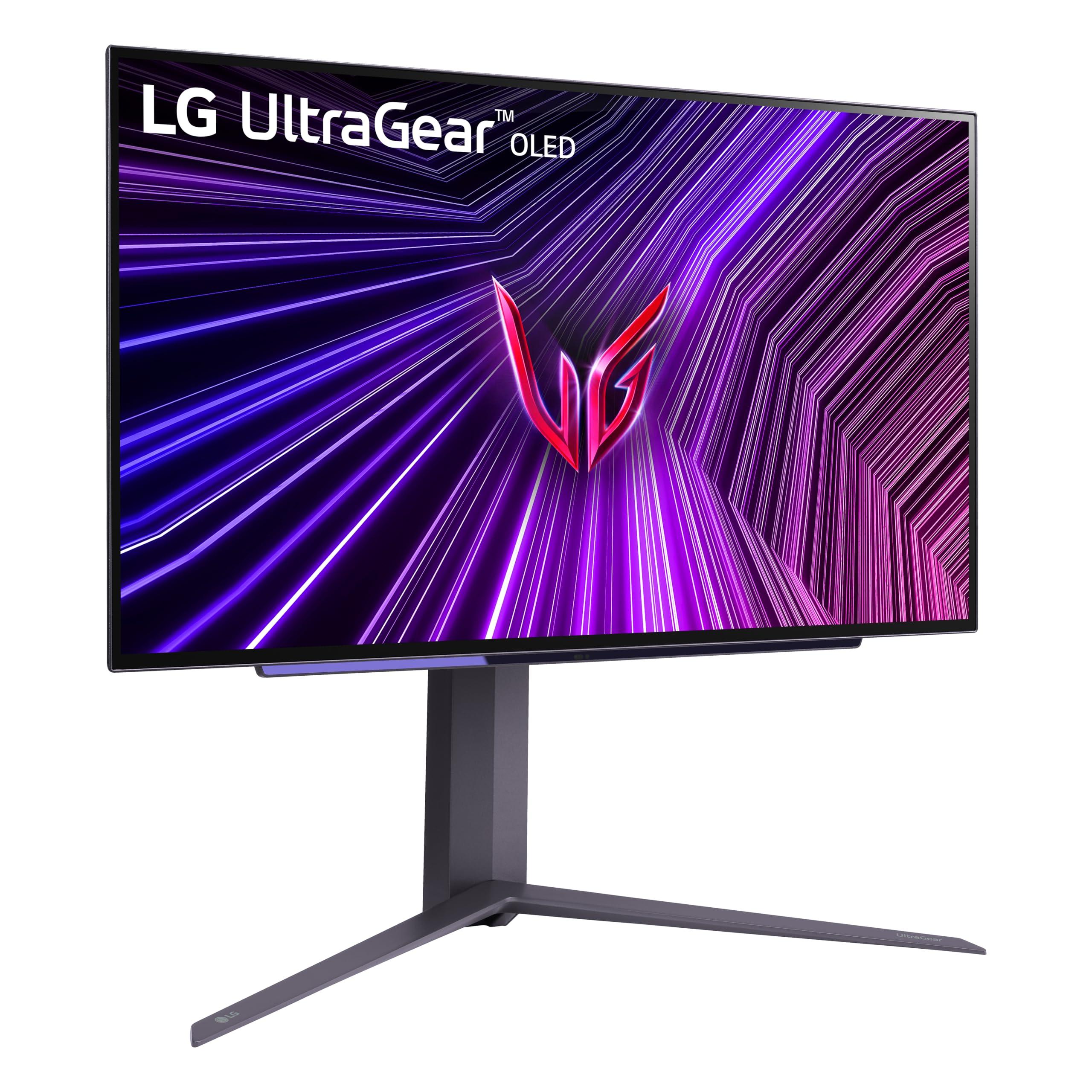 LG LG 27GS93QE 27-inch Ultragear OLED Gaming Monitor QHD 240Hz 0.03ms DisplayHDR True Black 400 AMD FreeSync Premium Pro NVIDIA G-Sync HDMI 2.1 DisplayPort Tilt/Height/Pivot Stand Black