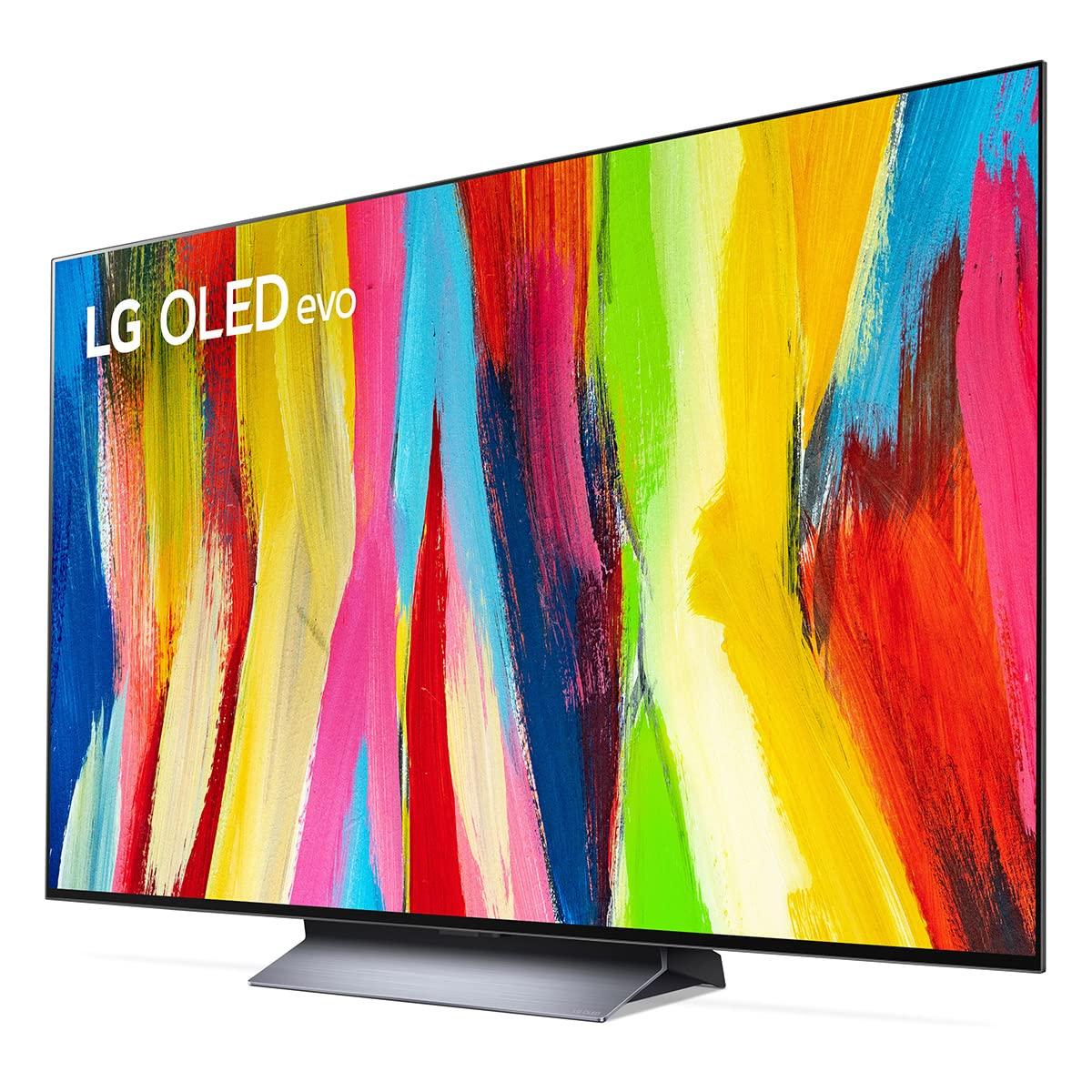 LG LG C2 Series 55-Inch Class OLED evo Smart TV OLED55C2PUA, 2022 - AI-Powered 4K TV, Alexa Built-in, Dark Silver
