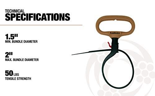Southwire Southwire CLPT02 2-Inch Adjustable Heavy Duty Clamp Tie w/ Rotating Handle, Reusable Zip Down Cable, Brown