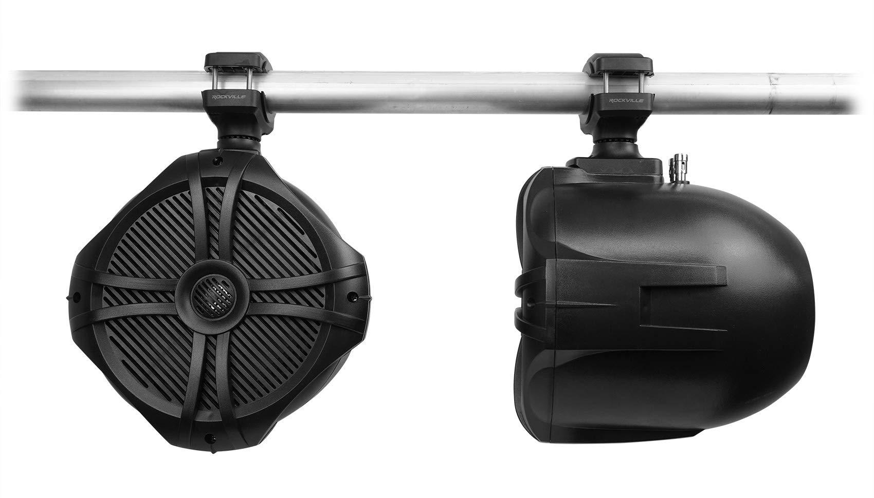 Rockville Rockville (4) RWB90B Black 8" 300w Marine Wakeboard 360 Swivel Tower Speakers