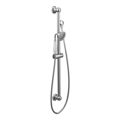 Moen Moen Weymouth Chrome Traditional Eco-Performance Handshower Handheld Shower with 30-Inch Slide Bar and 69-Inch Metal Hose, S12107EP