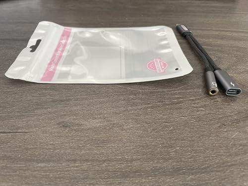 Liaoan USB C to 3.5mm headphones and charging adapter, 2-in-1 USB C to 3.5mm female head and USB C charging port, fast charging, suitable for mobile phone 15 Pro Max Plus, S21 S22 S23 S24 Ultra, Note 20.