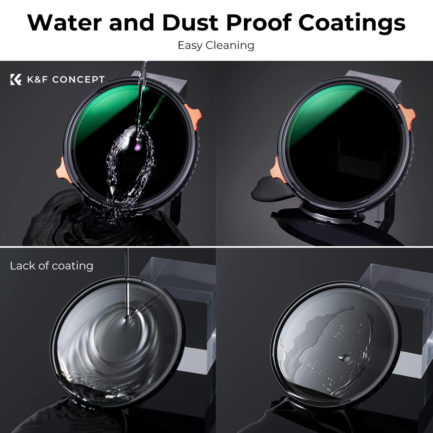 K&F Concept K&F Concept 46mm ND4-64 (2-6 Stops) ND Lens Filter Variable & CPL Polarizers Filter 2-in-1, 28 Multi-Coated Polarizing and Neutral Density Camera Lens Filter (Nano-X Series)