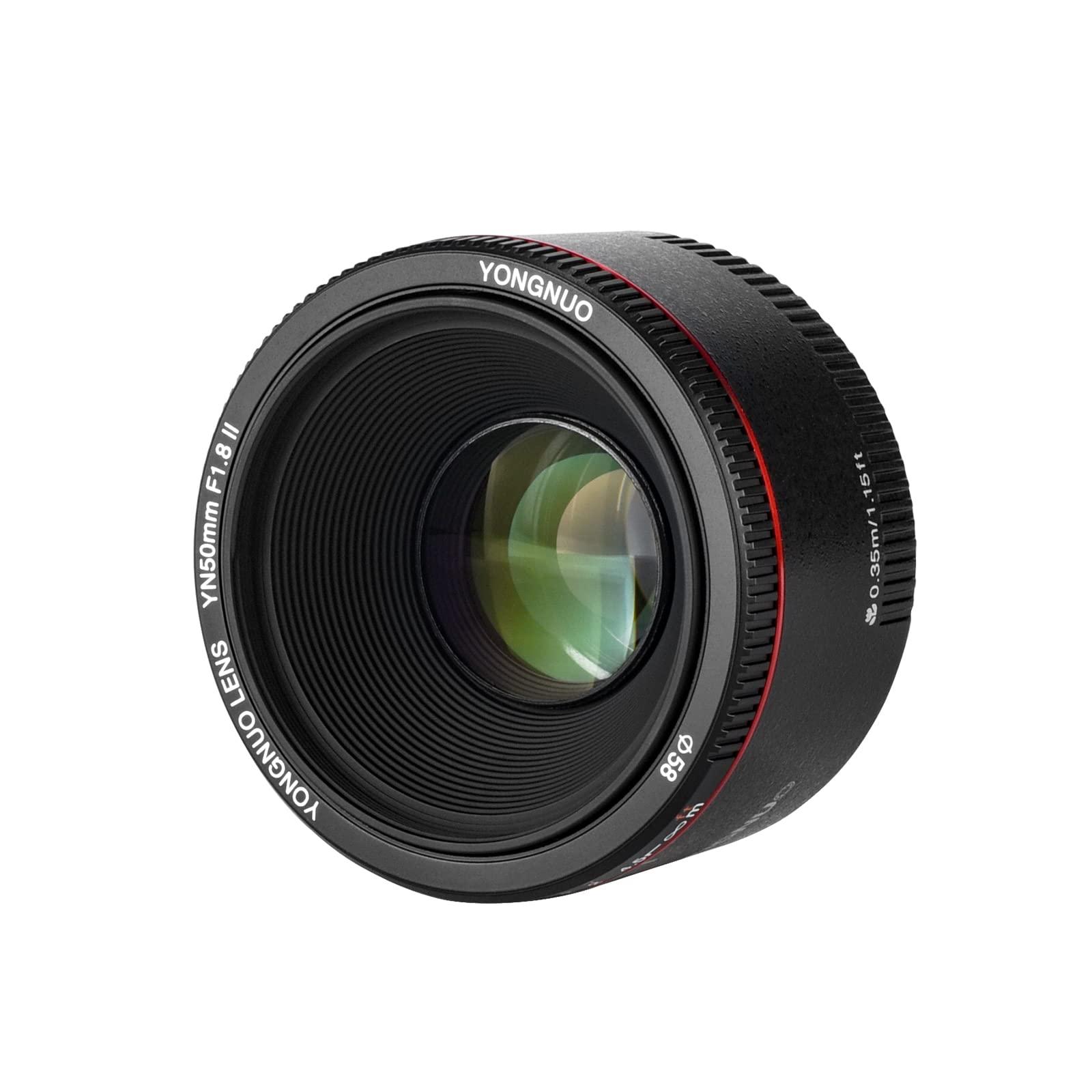 YONGNUO Yongnuo YN50MM F1.8 II Lens for Canon, 50mm F1.8C Large Aperture, AF/MF Standard Prime Lens for Canon
