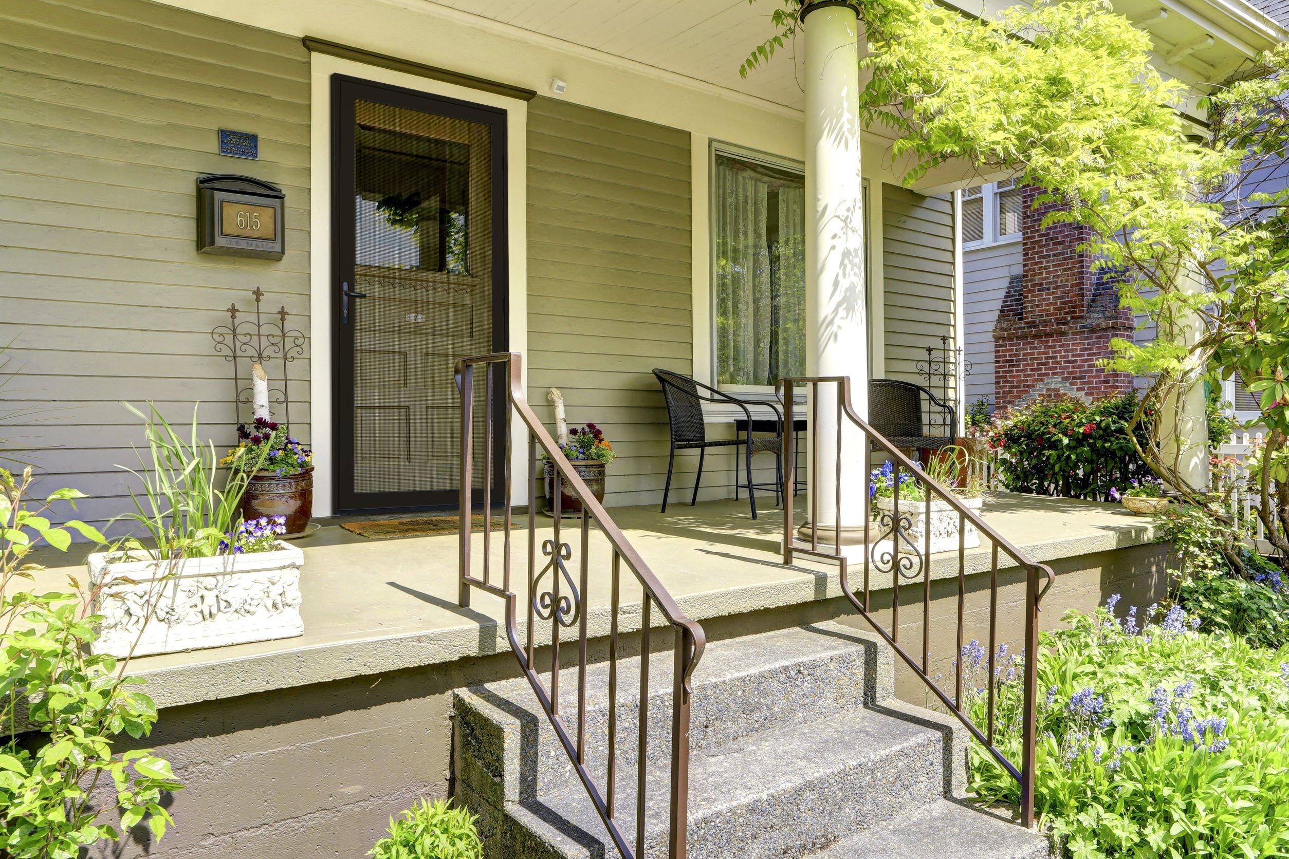 Meshtec Titan 32x80 Meshtec Ultimate Security Screen Door | Aluminum Full View with Meshtec Advanced Screen System | Surface Mount | 3pt lock system & high tensile-strength stainless steel mesh screen, Bronze