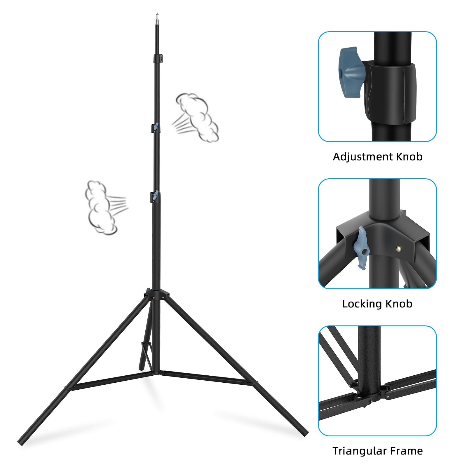 GEORDGY 20FT/6M Tripod Stand - Heavy Duty Tripod Stand - Tall Tripods Air-Cushioned Telescoping Light Stand for Photography Overhead Shots, Sports(Aluminum Alloy)