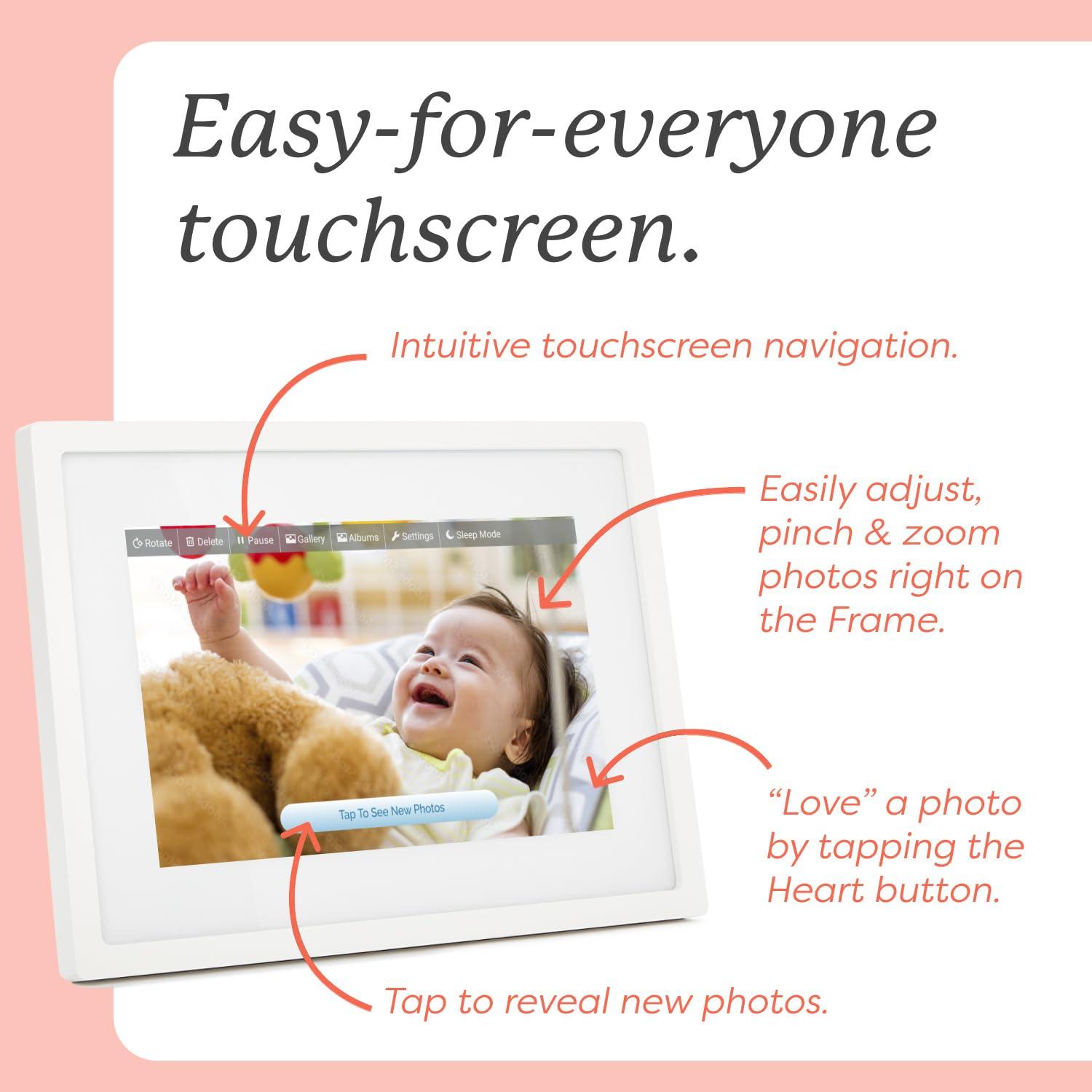 Skylight Skylight Digital Picture Frame - WiFi Enabled with Load from Phone Capability, Touch Screen Digital Photo Frame Display - Customizable Gift for Friends and Family - 10 Inch White