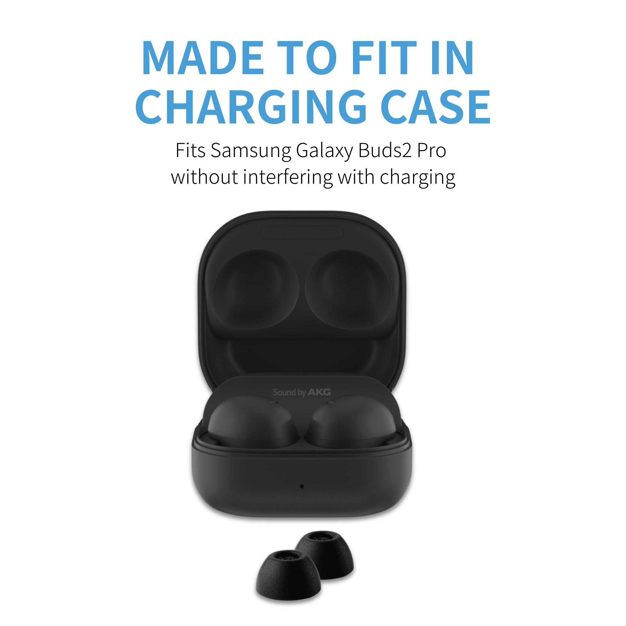 COMPLY Comply Foam New TrueGrip Premium Memory Foam Ear Tips for Samsung Galaxy Buds2 Pro Earbuds, Medium Black, 3 Pairs, Superior Noise Isolation, Increased Comfort, Secure in-Ear Fit, with Cleaning Tool