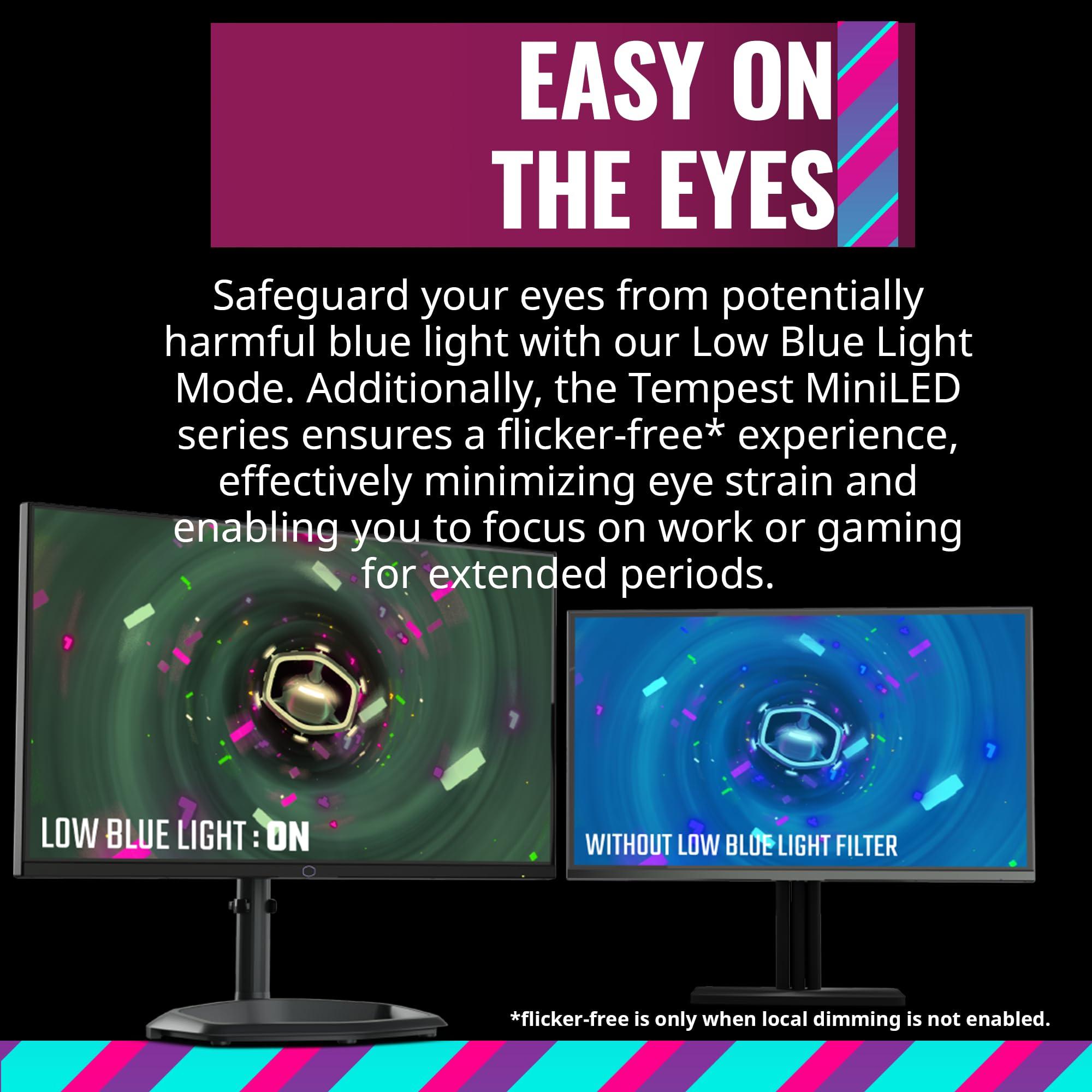 Cooler Master Cooler Master Tempest GP27Q 27 2K IPS 165Hz QD Tech QHD 2560 x 1440 PC Monitor,HDR1000, 1ms (MPRT)/ 2ms (GTG), FreeSync/G-Sync, MiniLED, DP1.4 * 1 + HDMI2.0 * 2 + TypeC*1 (CMI-GP27-FQS-US)