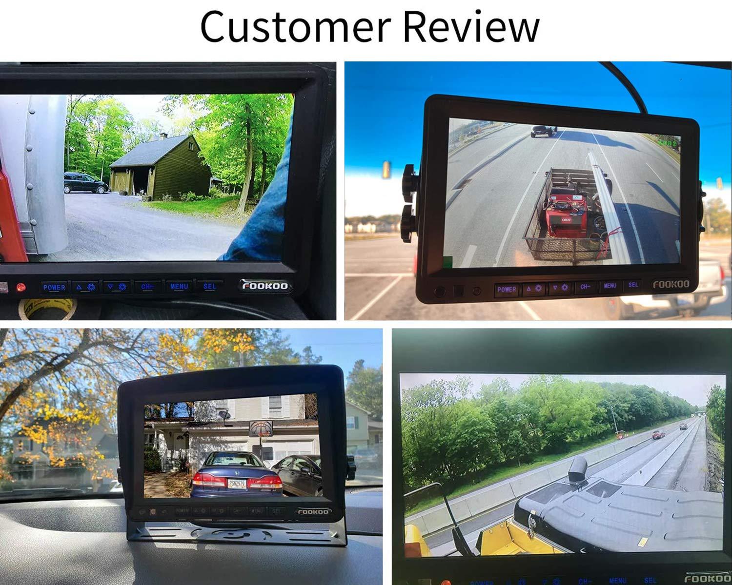 Fookoo FOOKOO HD Backup Camera System Kit,7\'\'1080P Reversing Monitor+IP69 Waterproof Rear View Camera,Sharp CCD Chip, 100% Not Wash Up,Truck/Semi-Trailer/Box Truck/RV (FHD1-Wired)