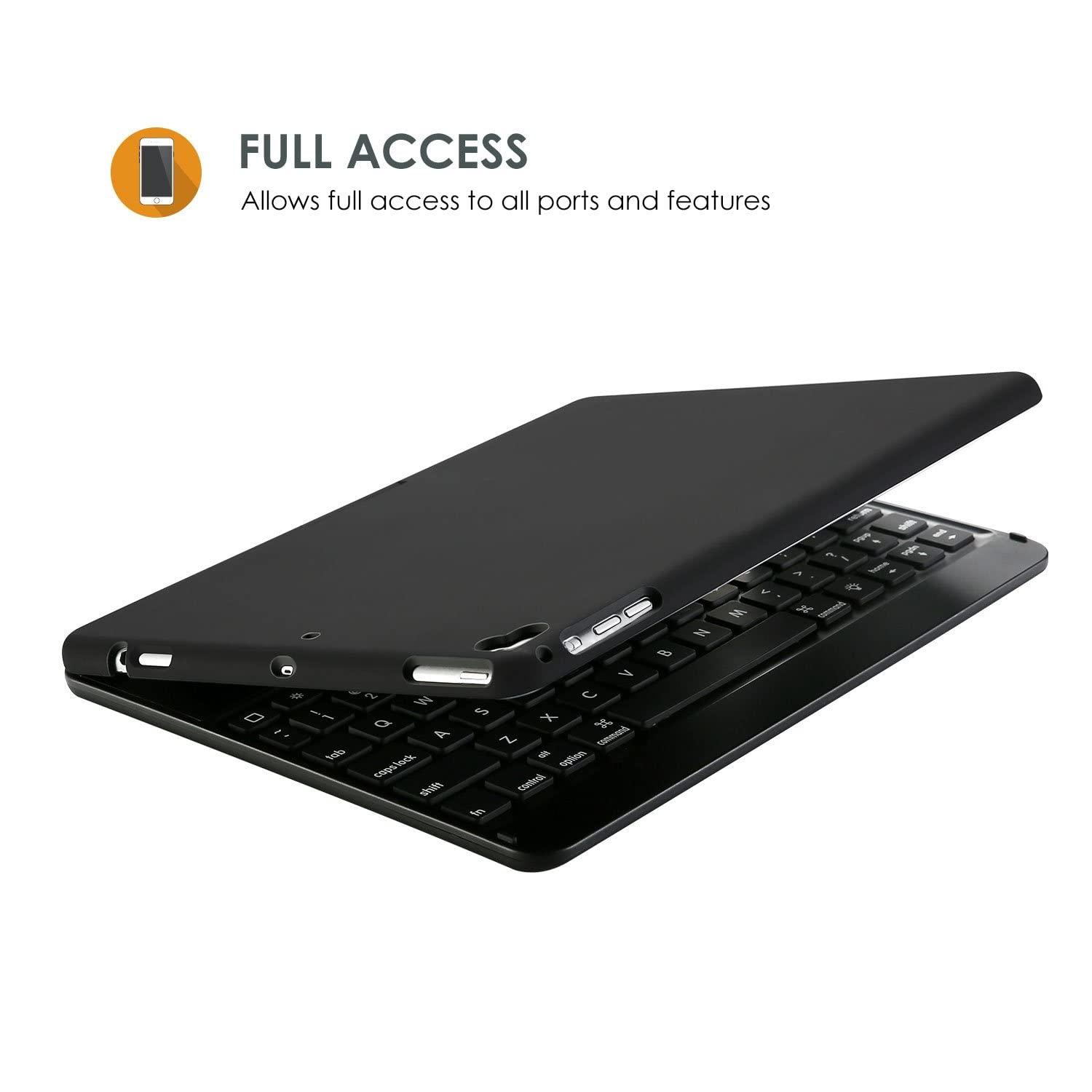 ProCase ProCase Keyboard Case for iPad 9.7 2018/2017 (Old Model), 360 Degree Rotation Swivel Cover Case with Wireless Keyboard for iPad 9.7 Inch 6th / 5th Gen/iPad Pro 9.7 2016, iPad Air 2/iPad Air 1-Black