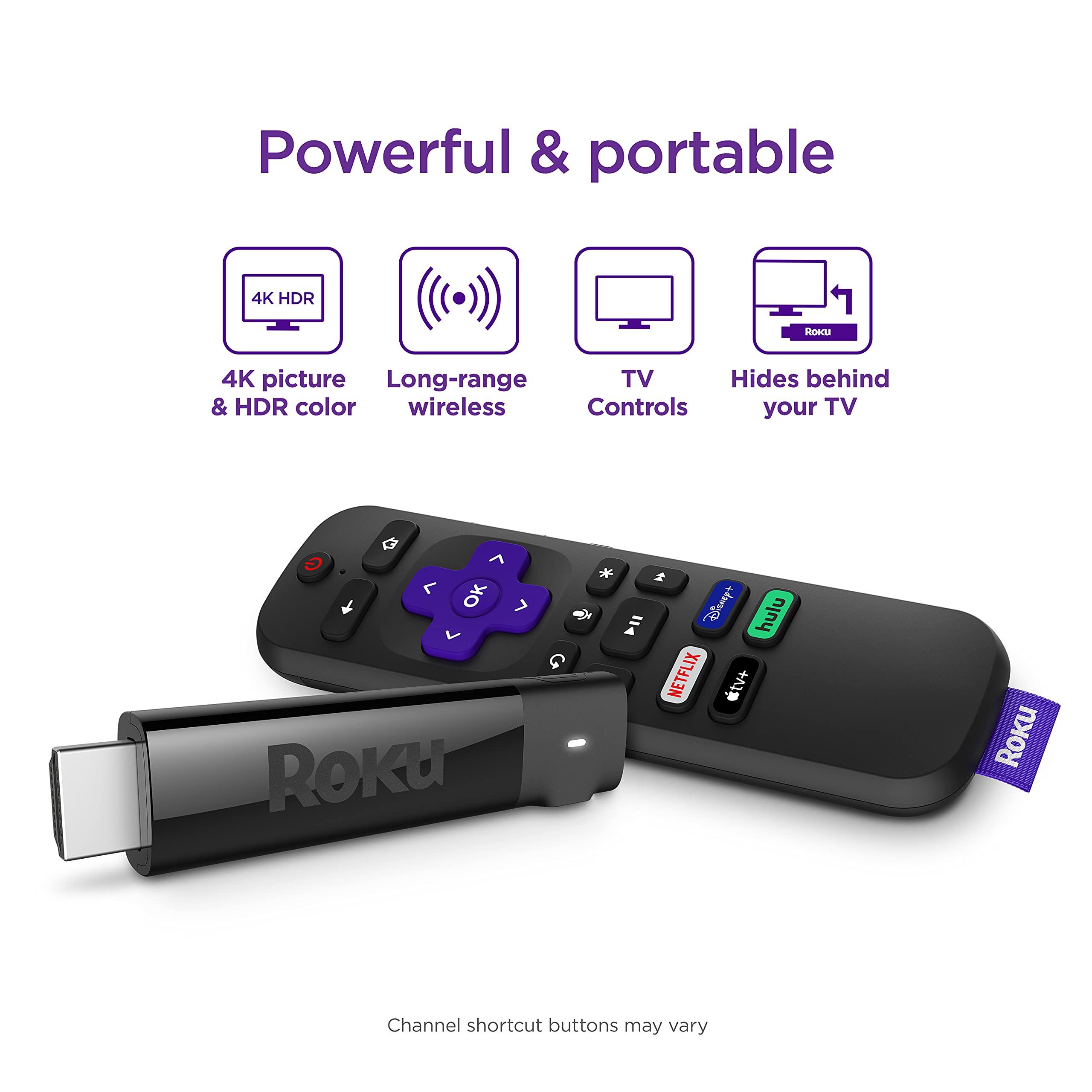 Roku Roku Streaming Stick+ | HD/4K/HDR Streaming Device with Long-range Wireless and Roku Voice Remote with TV Controls