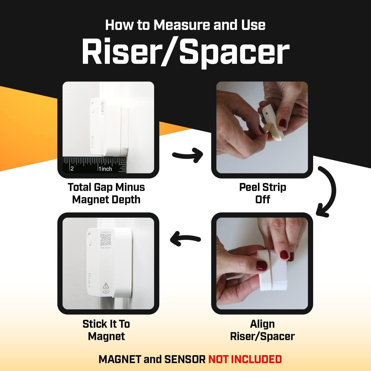 Security Sensor Spacers 2 Pack Sensor Riser for Ring Alarm Contact Sensor Entry Alarm System Self-Adhesive DIY Window & Door Security System Accessories (1-inch)