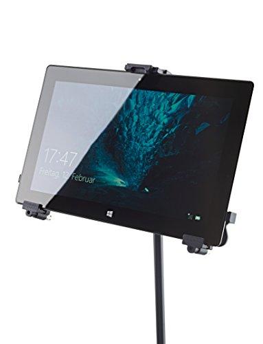 K&M K&M - Konig & Meyer 19790.516.55 - Universal Tablet iPad Holder for Mic Stand - Switch Landscape to Portrait - Professional Grade for all Musicians - Studio or Remote Home Use - German Made - Black