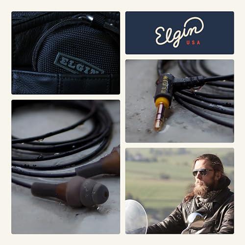Elgin Elgin Ruckus Earplug Headphones, ANSI Certified 25dB Noise Reduction, IP65 Rated for Dust and Water Resistance, Ideal for Construction and Outdoor Work, Durable w/Kevlar-Braided Cables, Stealth Black