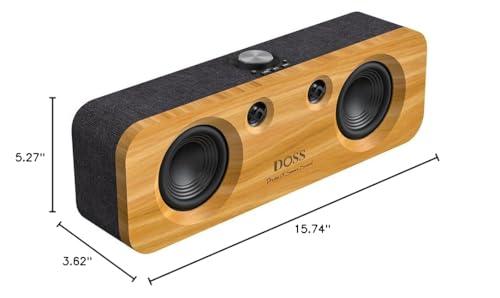 DOSS DOSS SoundBox H200 50W Home Bluetooth Speaker with Dual 3.5-Inch Woofers, Two 1-inch Tweeters, 35H Playtime, TWS, Sustainable Materials, BT 5.3, Wireless for Record Player/Computer/TV-Black