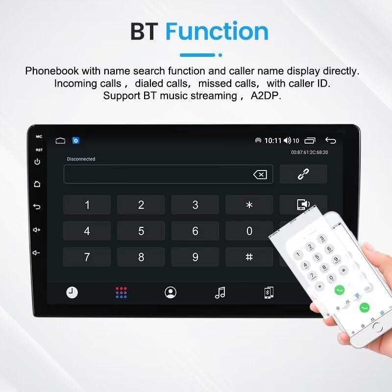 Biorunn Android 13 Car Radio Stereo for Toyota Hilux 2015-2020 LHD, Biorunn 10.1 Inch Octa Core GPS Navi Wireless Wired Car-Play Android Auto Head Unit IPS FM AM RDS DSP, 6GB RAM 128GB ROM