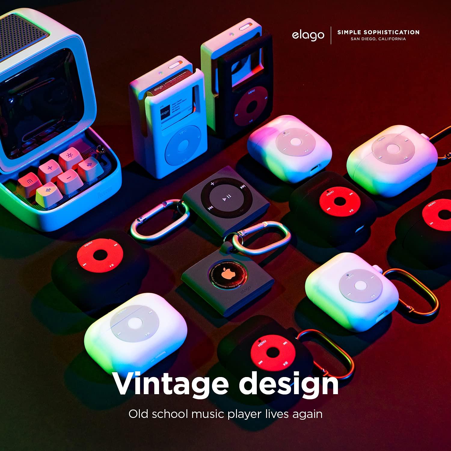 elago elago Shuffle Case Compatible with Apple AirTags Case [Mint] - Designed for Air Tag Drop Protection, Classic Retro MP3 Player Design(Track Dogs, Keys, Backpacks, Purses) Tracking Tag Not Included